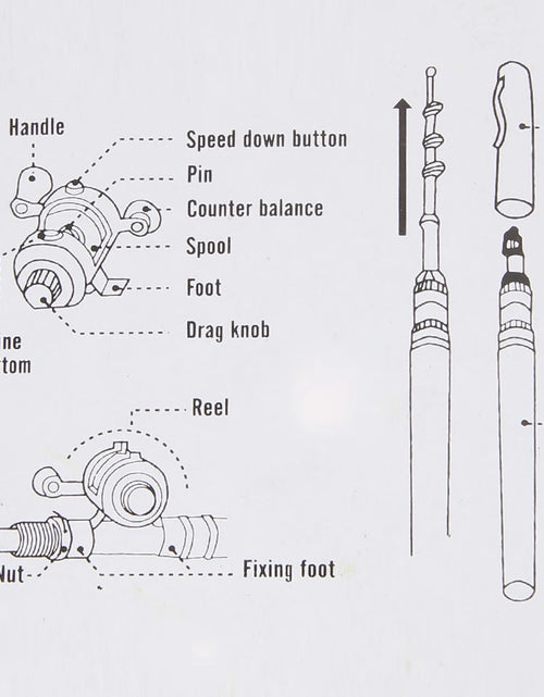 Load image into Gallery viewer, Mini Fishing Rod Portable Pocket Telescopic Pole Pen Shape Folded Fishing Rod with Reel Wheel for Outdoor River Lake Fishing
