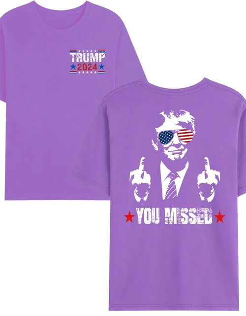 Load image into Gallery viewer, You Missed Trump 2024 US American Flag T-Shirt, Trump 2024 T-Shirt, Trump Shirt Trump You Missed Tshirt

