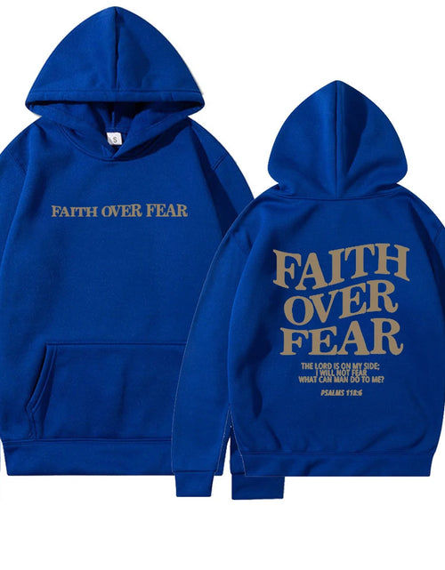 Load image into Gallery viewer, Faith over Fear Christian Hoodie for Woman Christian Sweatshirt Jesus Sweatshirt Cotton Female Pullover Bible Verse Clothes
