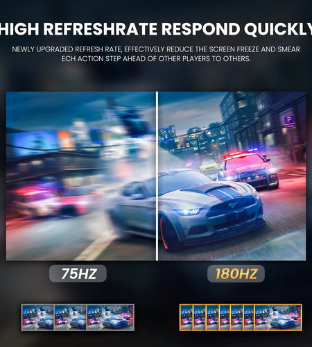 24" 165Hz/180Hz Curved Gaming Monitor - FHD 1080P Frameless Computer Monitor, AMD Freesync, Low Motion Blur,Dp&Hdmi Port, Black