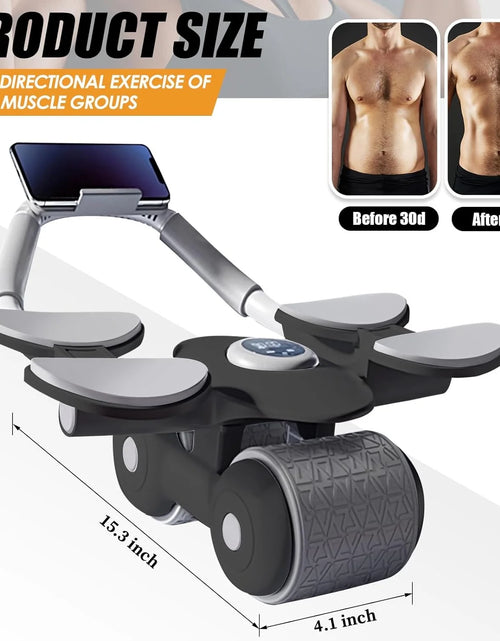 Load image into Gallery viewer, Ab Roller Wheel with Knee Mat &amp;Timer, 2024 New with Timer Ab Abdominal Exercise Roller Elbow Support, Abs Roller Wheel Core Exercise Equipment, Automatic Rebound Abdominal Wheel
