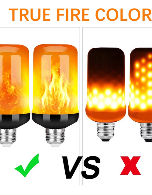 Load image into Gallery viewer, Upgraded LED Flame Light Bulb, 4 Modes Fire Flame Light Bulbs with Upside down Effect, E26 Base Flickering Light Bulbs for Halloween, Party, Outdoor, Indoor, Halloween Decor (2 Pack)
