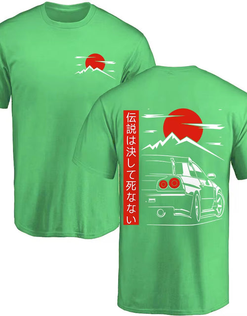 Load image into Gallery viewer, Japanese Style Car JDM Culture GTR Racing T Shirts Back Print Street Wear Original Design Oversized 100% Cotton Tops Tee Homme
