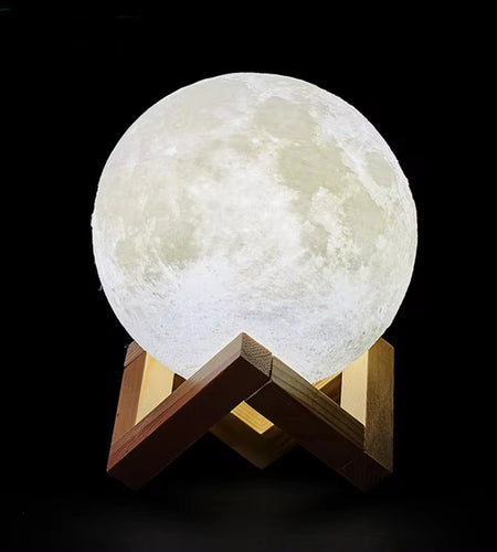 Dropship 3D Print Rechargeable Moon Lamp LED Night Light Creative Touch Switch Moon Light for Bedroom Decoration Birthday Gift