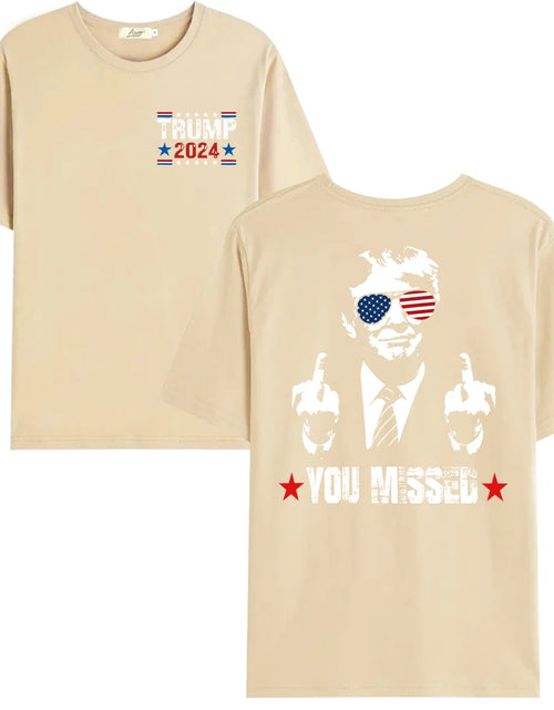 Load image into Gallery viewer, You Missed Trump 2024 US American Flag T-Shirt, Trump 2024 T-Shirt, Trump Shirt Trump You Missed Tshirt
