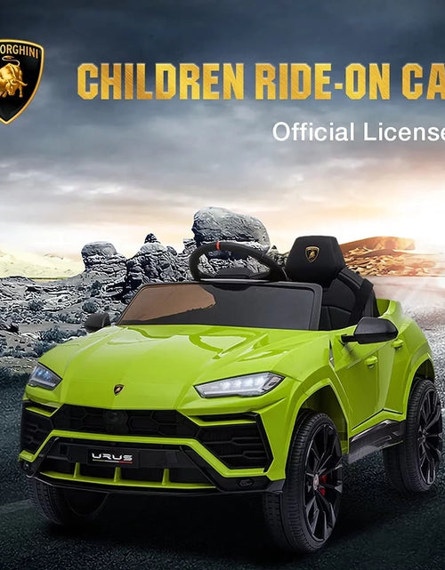 Load image into Gallery viewer, Ride on Toys for Kids, 12V Lamborghini Urus Power Ride on Truck Cars with Remote Control, Horn, Radio, USB Port, AUX, Spring Suspension, Opening Door, LED Light - Blue, CL61
