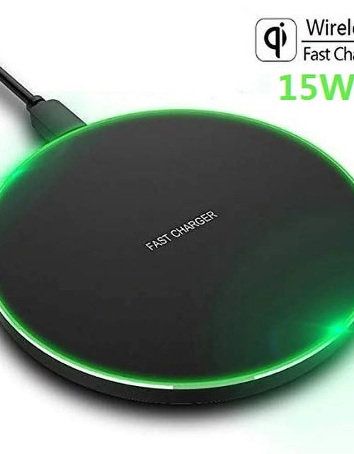 Load image into Gallery viewer, Wireless Charger 15W Fast Charge Aluminum Wireless Charging Pad for Iphone 15Pro Max 15 14 13 12 11/XS/XR/8, Samsung Galaxy S23 S22/S21, Note 20/10
