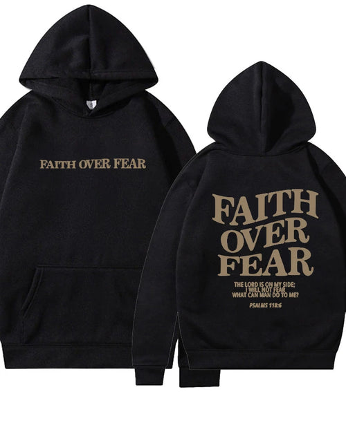 Load image into Gallery viewer, Faith over Fear Christian Hoodie for Woman Christian Sweatshirt Jesus Sweatshirt Cotton Female Pullover Bible Verse Clothes
