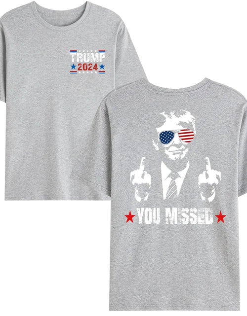 Load image into Gallery viewer, You Missed Trump 2024 US American Flag T-Shirt, Trump 2024 T-Shirt, Trump Shirt Trump You Missed Tshirt
