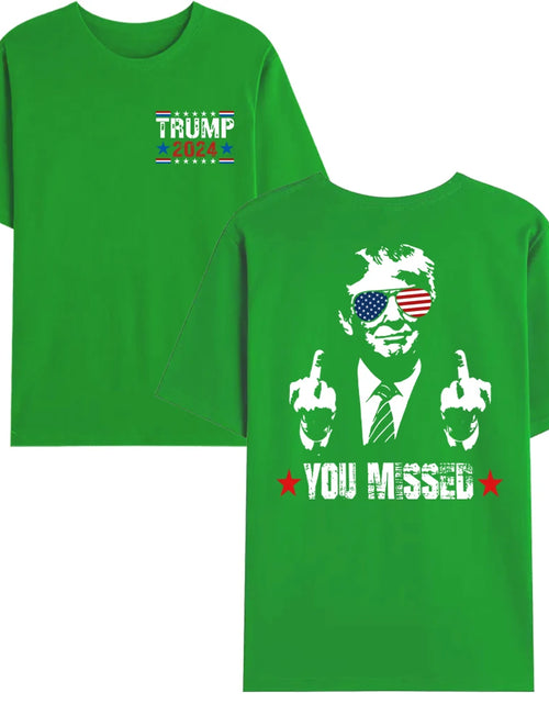 Load image into Gallery viewer, You Missed Trump 2024 US American Flag T-Shirt, Trump 2024 T-Shirt, Trump Shirt Trump You Missed Tshirt
