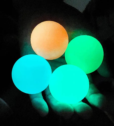 10/5Pcs Luminous Sticky Ball Glow in the Dark Ball Throwing Indoor Decompression TPR Sticky Balls Target Ball Kids Sticky Balls
