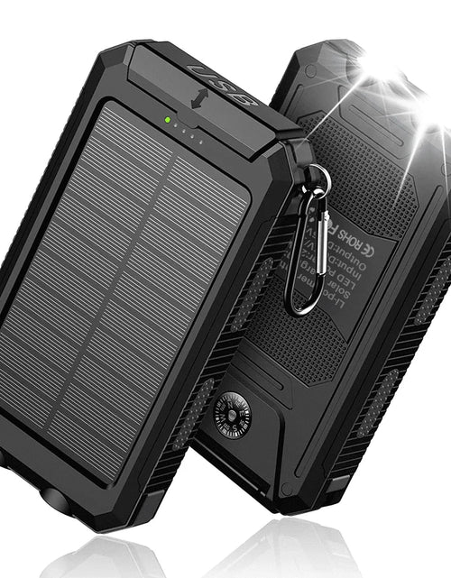 Load image into Gallery viewer, 20000Mah Portable Power Bank Solar Charger for Cell Phone and Android, Solar Phone Chargers with Dual 5V USB Ports and 2 Led Flashlight
