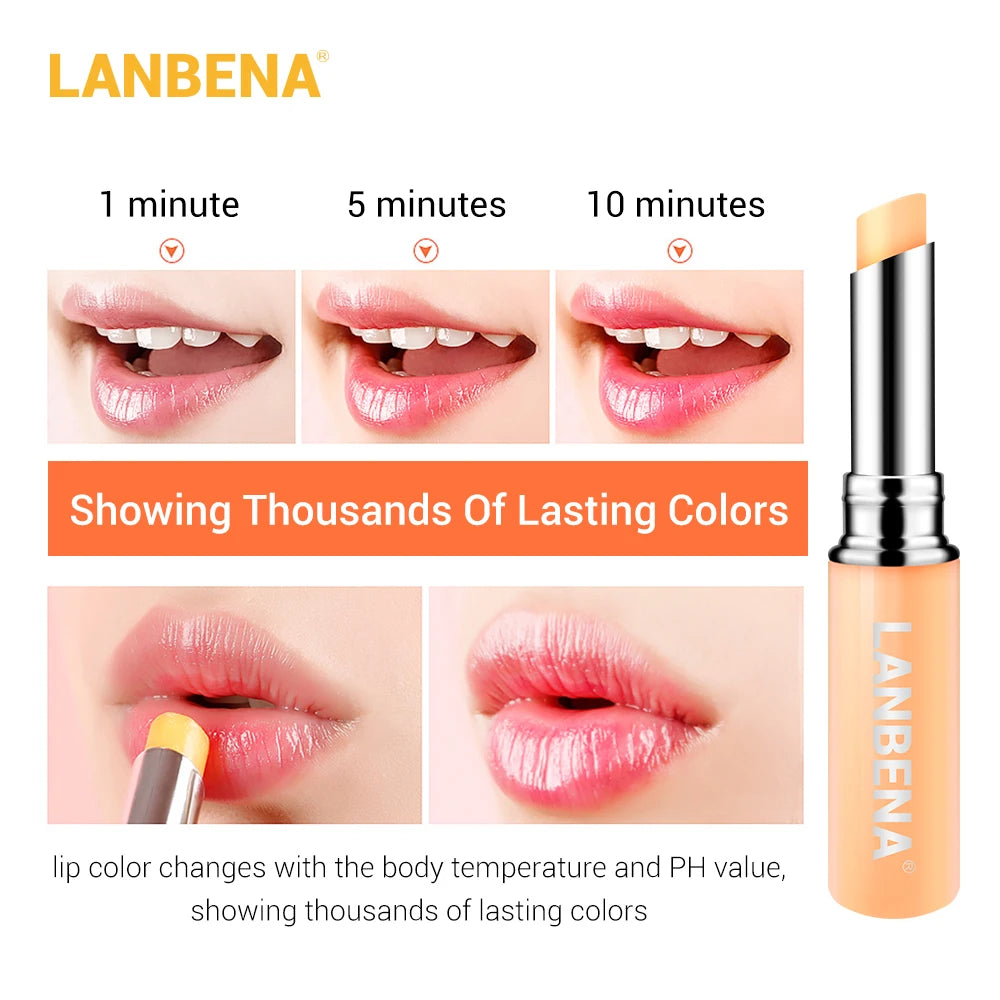 Chameleon Lip Balm Hyaluronic Acid Rose Moisturizing Natural Nourishing Smoothing Lip Lines Long-Lasting Lip Care