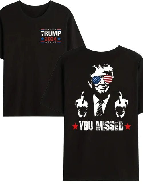 Load image into Gallery viewer, You Missed Trump 2024 US American Flag T-Shirt, Trump 2024 T-Shirt, Trump Shirt Trump You Missed Tshirt
