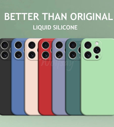 For  16 Pro Max Case Liquid Silicone Original Plain Rubber TPU Protector Case for  16 Pro Max Cover TPU Shockproof