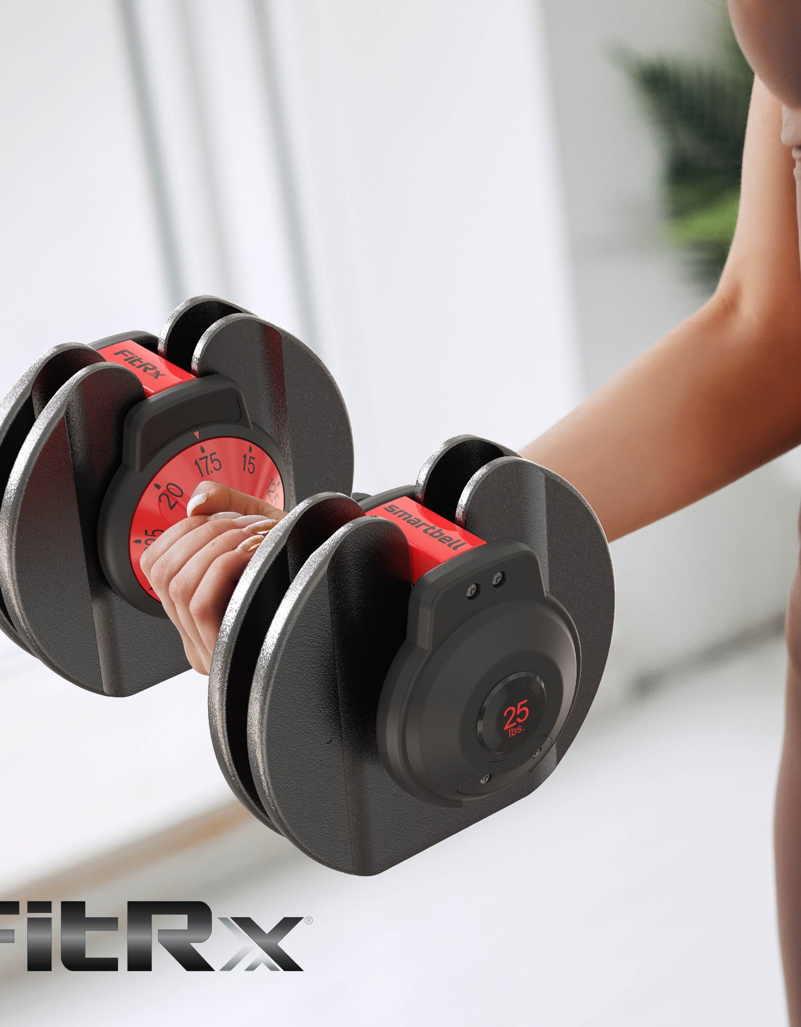 (2 Pack)  Smartbell, 25Lbs. Quick-Select 9 in 1 Adjustable Dumbbell for Home Gym, 5-25Lbs. Weight in 2.5Lbs Increments