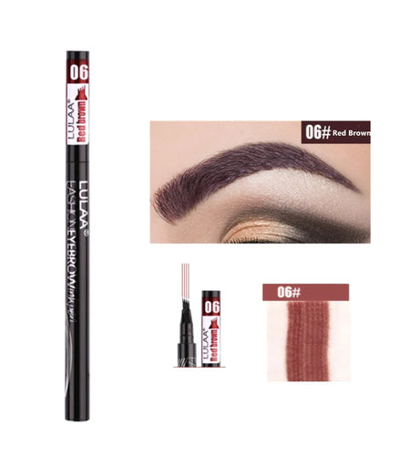 4 Fork Makeup Eyebrow Pen Waterproof 4D Brown Eyebrow Tint Tattoo Cosmetic Long Lasting Natural Make up Eye Brow Pencil