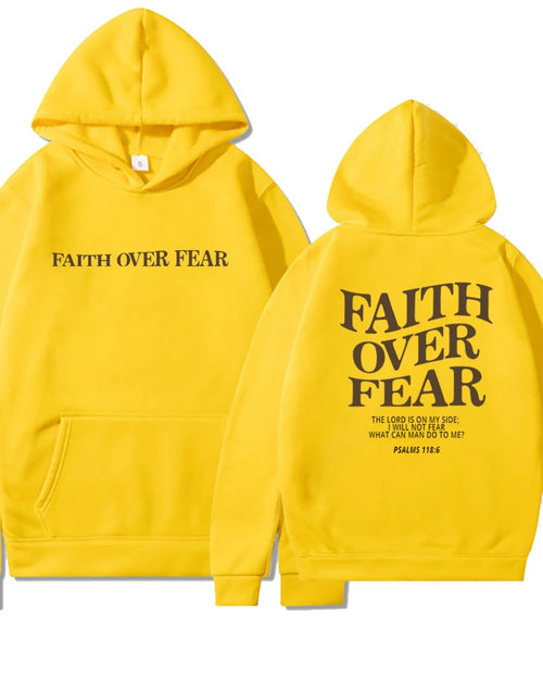 Load image into Gallery viewer, Faith over Fear Christian Hoodie for Woman Christian Sweatshirt Jesus Sweatshirt Cotton Female Pullover Bible Verse Clothes
