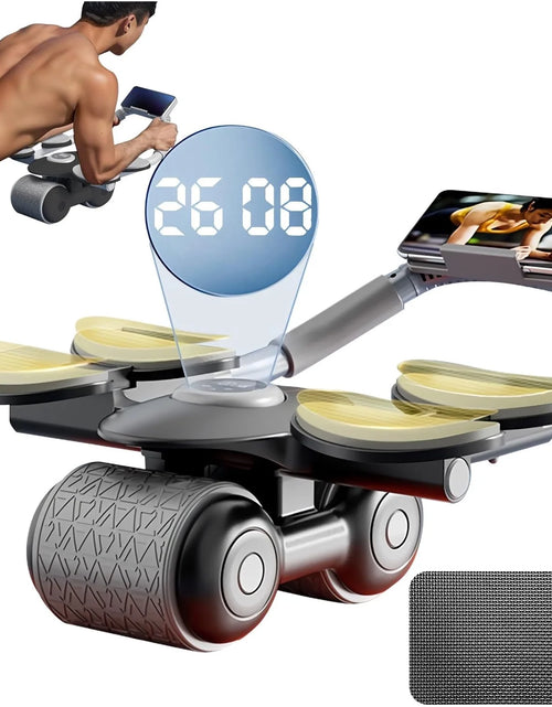 Load image into Gallery viewer, Ab Roller Wheel with Knee Mat &amp;Timer, 2024 New with Timer Ab Abdominal Exercise Roller Elbow Support, Abs Roller Wheel Core Exercise Equipment, Automatic Rebound Abdominal Wheel
