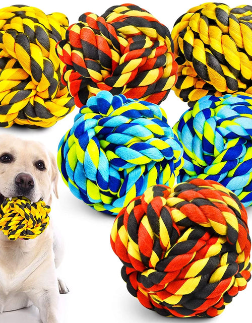 Load image into Gallery viewer, XL Dog Chew Toys for Aggressive Chewers, Dog Balls for Large Dogs, Heavy Duty Dog Toys with Tough Twisted, Dental Cotton Dog Rope Toy for Medium Dogs, 6 Pack Indestructible Puppy Teething Chew Toy
