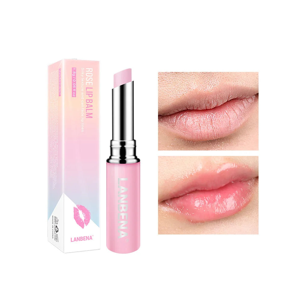 Chameleon Lip Balm Hyaluronic Acid Rose Moisturizing Natural Nourishing Smoothing Lip Lines Long-Lasting Lip Care