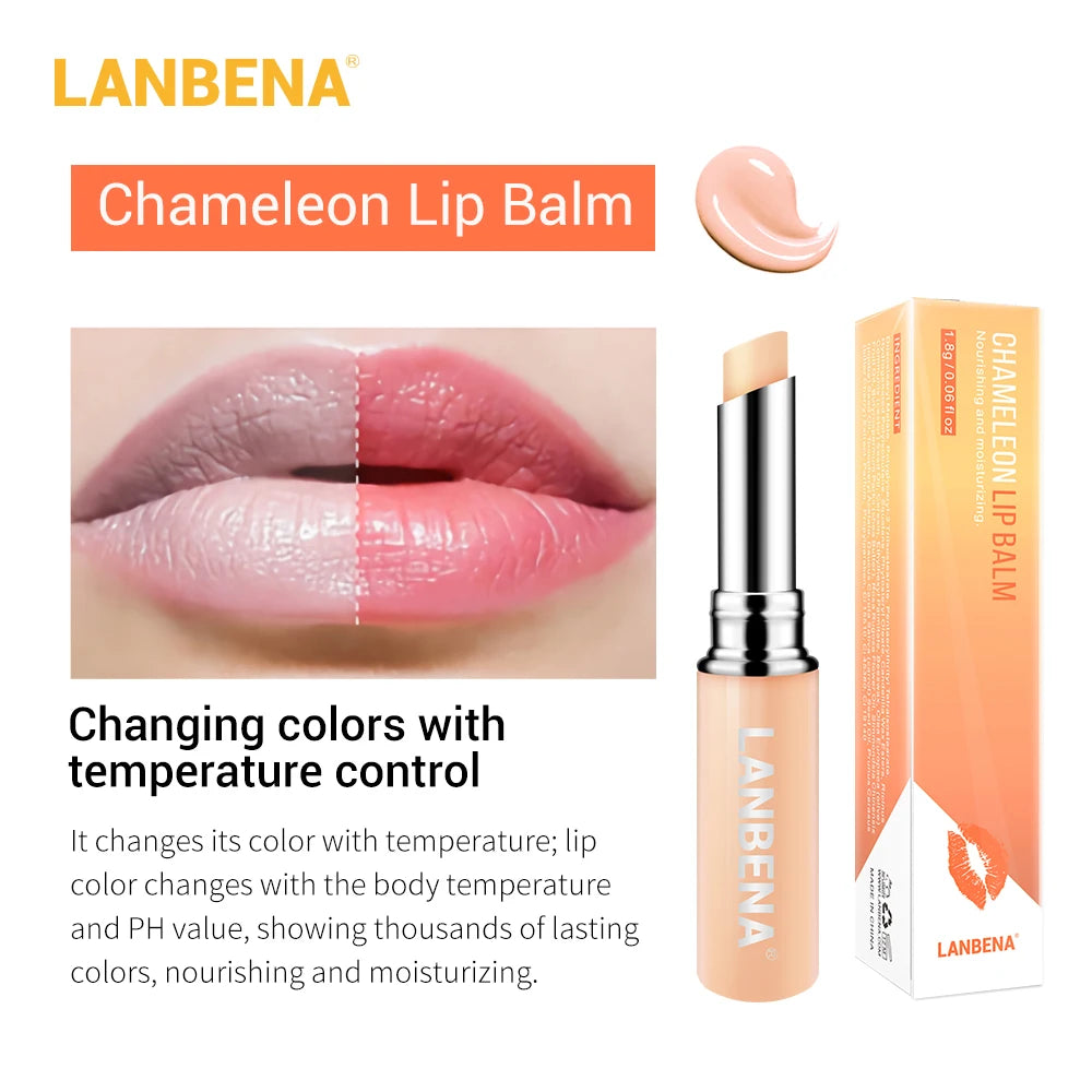 Chameleon Lip Balm Hyaluronic Acid Rose Moisturizing Natural Nourishing Smoothing Lip Lines Long-Lasting Lip Care