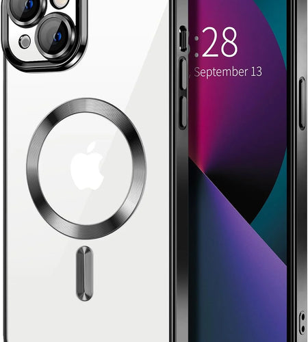 Transparent Phone Case for Apple Iphone 14 Clear Magnetic Case, [Yellow Resistant] Slim Fit Shockproof Transparent Crystal Clear Magnetic Case for Apple Iphone 14, Blue