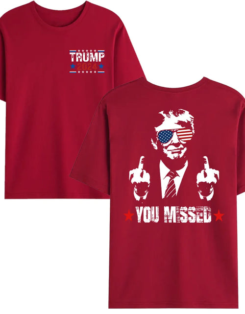 Load image into Gallery viewer, You Missed Trump 2024 US American Flag T-Shirt, Trump 2024 T-Shirt, Trump Shirt Trump You Missed Tshirt
