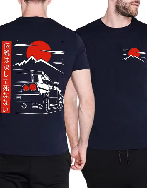 Load image into Gallery viewer, Japanese Style Car JDM Culture GTR Racing T Shirts Back Print Street Wear Original Design Oversized 100% Cotton Tops Tee Homme
