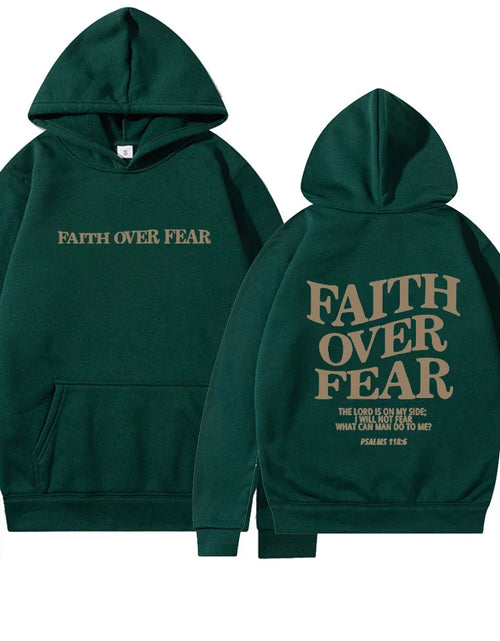 Load image into Gallery viewer, Faith over Fear Christian Hoodie for Woman Christian Sweatshirt Jesus Sweatshirt Cotton Female Pullover Bible Verse Clothes
