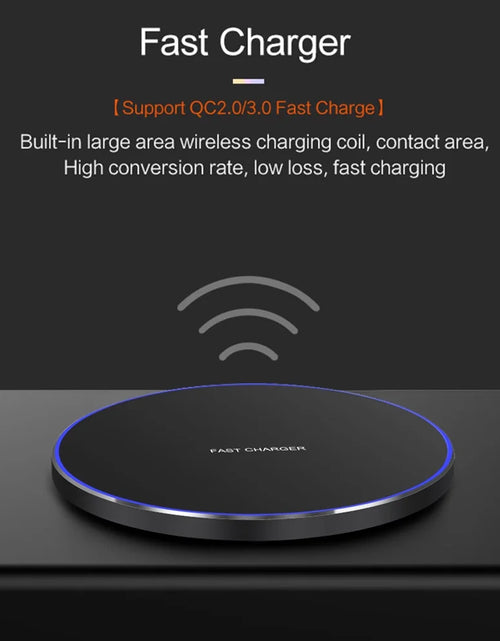 Load image into Gallery viewer, Wireless Charger 15W Fast Charge Aluminum Wireless Charging Pad for Iphone 15Pro Max 15 14 13 12 11/XS/XR/8, Samsung Galaxy S23 S22/S21, Note 20/10
