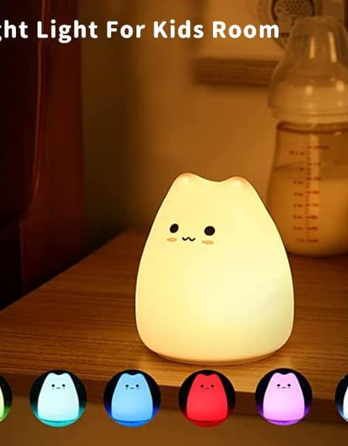 Load image into Gallery viewer, Kids Night Light Cat Lamp,  Kitty Night Light for Kids Silicone Kawaii Lamp Cute Nightlight for Toddler Baby Girl Birthday Gifts, Halloween Christmas Gifts
