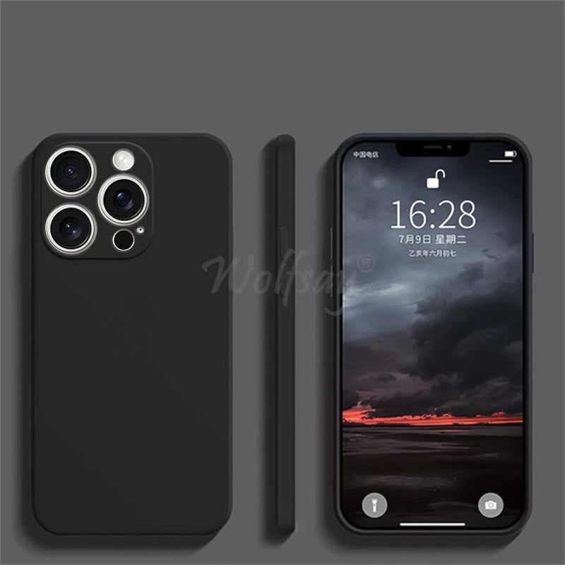 For  16 Pro Max Case Liquid Silicone Original Plain Rubber TPU Protector Case for  16 Pro Max Cover TPU Shockproof